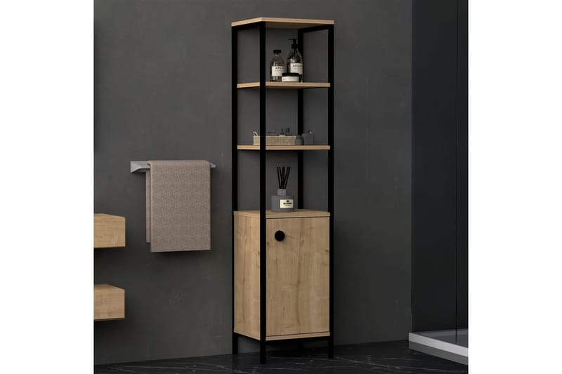 Dasaki Badrumsförvaring 162x38 cm 4 Hyllor - Blå/Antracit - Förvaring - Badrumsförvaring - Badrumshylla