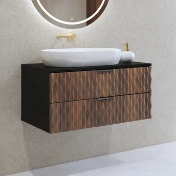 Badrumsmöbel Enzo med 2 Lådor Väggmonterad - 81 cm - Förvaring - Badrumsförvaring - Väggskåp & högskåp