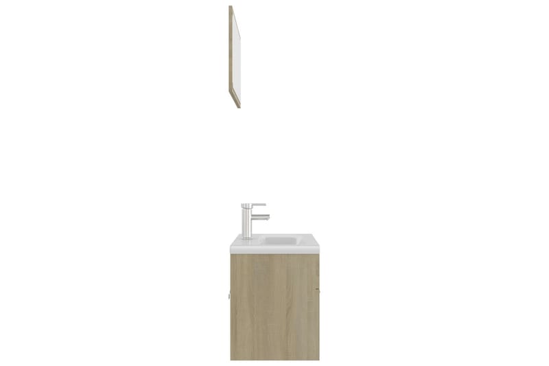 Badrumsmöbler set sonoma-ek spånskiva - Brun - Kompletta möbelpaket badrum