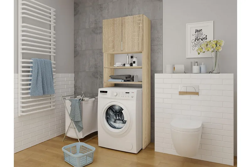 Badrumsskåp 30x65 cm - Beige/Vit - Förvaring - Badrumsförvaring