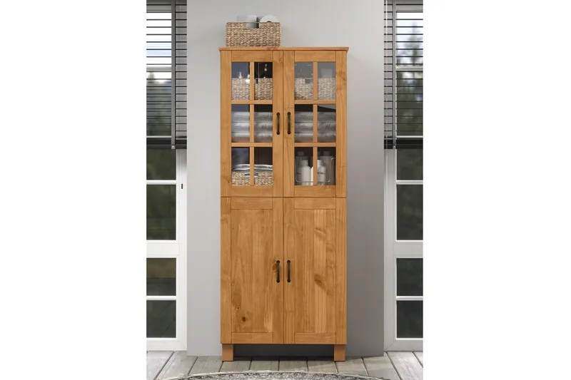 Badrumsskåp Alby 75x30x170 cm, Betsad/Vax - 75x30x170 cm, Betsad/Vax - Förvaring - Badrumsförvaring - Väggskåp & högskåp