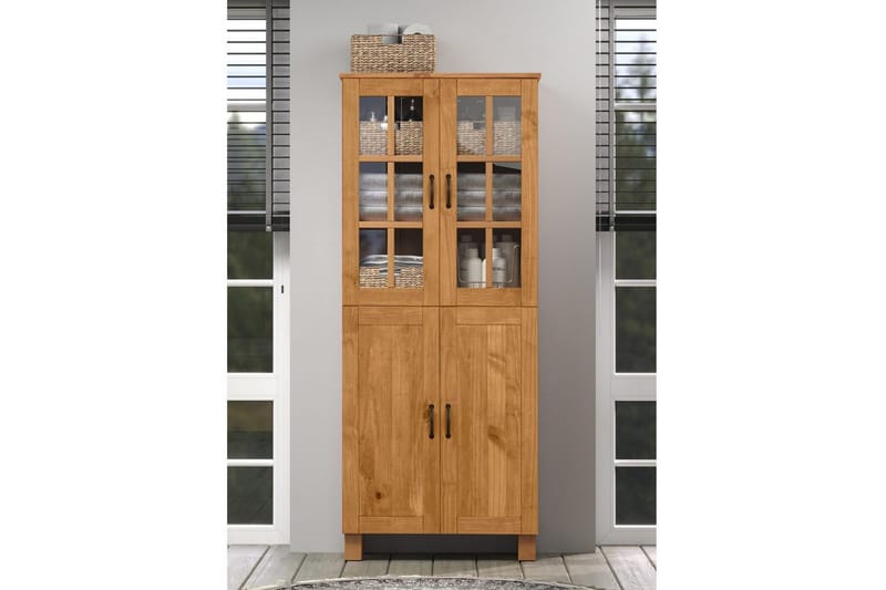 Badrumsskåp Alby 75x30x170 cm, Betsad/Vax - 75x30x170 cm, Betsad/Vax - Förvaring - Badrumsförvaring - Väggskåp & högskåp