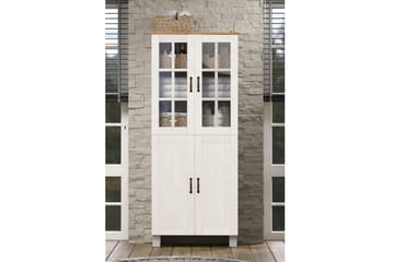 Badrumsskåp Alby 75x30x170 cm, Vit/Honung - 75x30x170 cm, Vit/Honung - Förvaring - Badrumsförvaring - Väggskåp & högskåp
