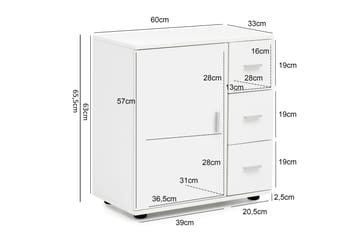 Badrumsskåp Muche 60x33 cm - Vit - Förvaring - Badrumsförvaring - Badrumsskåp