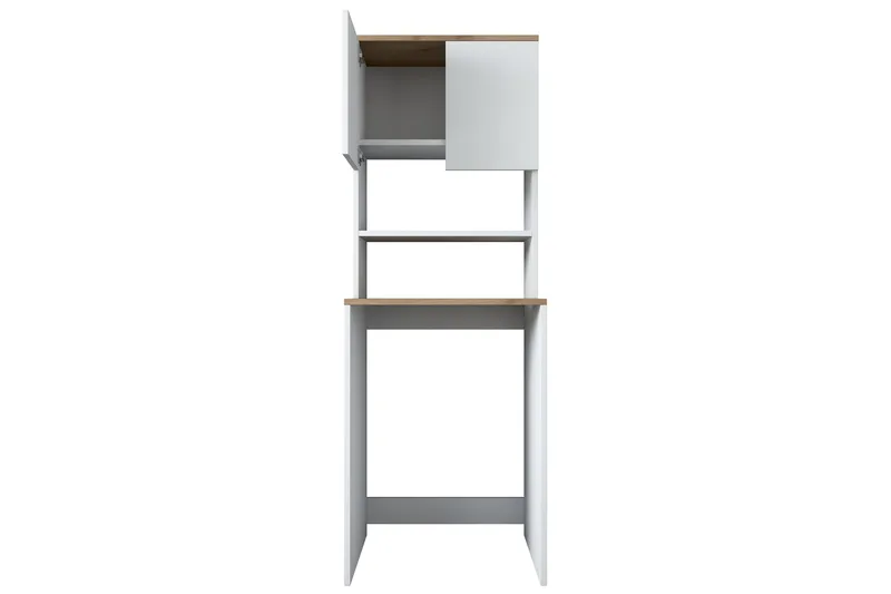 Caronti Badrumsskåp 65x183,6 cm Vit/Brun - Hanah Home - Förvaring - Badrumsförvaring - Badrumsskåp