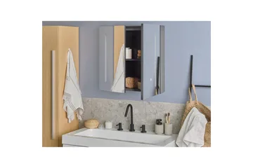 Badrumsskåp med spegel Chabunco Svart, Silver - Svart, Silver - Förvaring - Badrumsförvaring - Spegelskåp