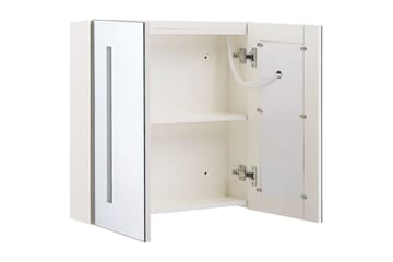 Badrumsskåp med spegel Chabunco Vit, Silver - Vit, Silver - Förvaring - Badrumsförvaring - Spegelskåp