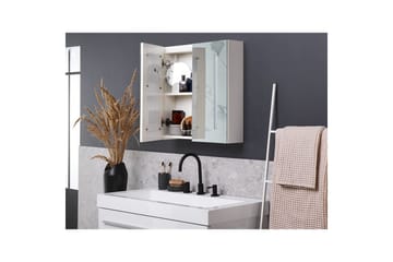 Badrumsskåp med spegel Chabunco Vit, Silver - Vit, Silver - Förvaring - Badrumsförvaring - Spegelskåp