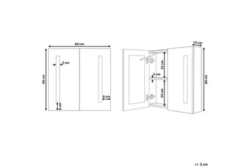 Badrumsskåp med spegel Chabunco Vit, Silver - Vit, Silver - Förvaring - Badrumsförvaring - Spegelskåp