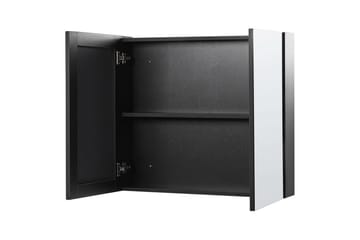 Badrumsskåp med spegel Navarra Svart, Silver, 80x14x70 cm - Svart, Silver, 80x14x70 cm - Förvaring - Badrumsförvaring - Spegelskåp