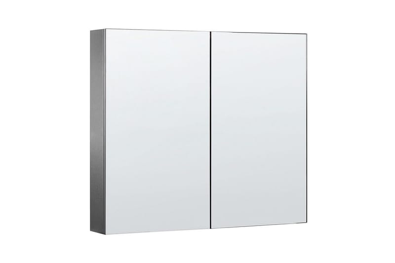Badrumsskåp med spegel Navarra Svart, Silver, 80x14x70 cm - Svart, Silver, 80x14x70 cm - Förvaring - Badrumsförvaring - Spegelskåp