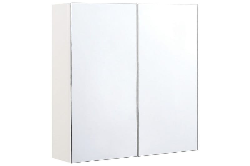 Badrumsskåp med spegel Navarra Vit, Silver, 60x14x60 cm, Vit, Silver, 60x14x60 cm