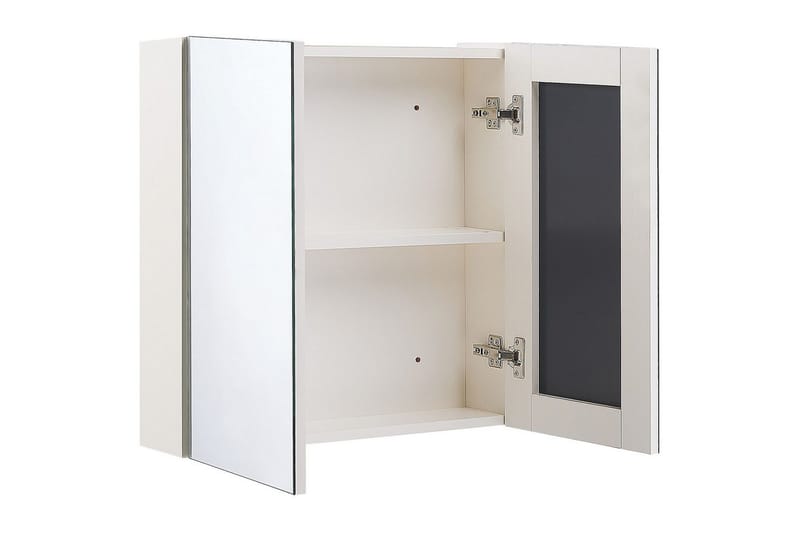 Badrumsskåp med spegel Navarra Vit, Silver, 60x14x60 cm - Vit, Silver, 60x14x60 cm - Förvaring - Badrumsförvaring - Spegelskåp