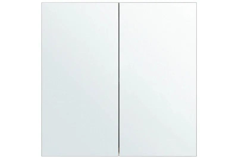 Badrumsskåp med spegel Navarra Vit, Silver, 60x14x60 cm - Vit, Silver, 60x14x60 cm - Förvaring - Badrumsförvaring - Spegelskåp