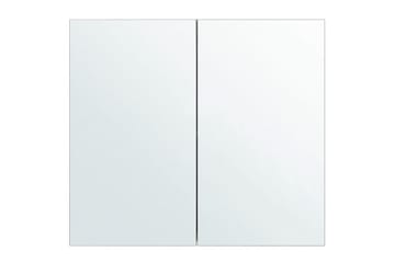 Badrumsskåp med spegel Navarra Vit, Silver, 80x14x70 cm - Vit, Silver, 80x14x70 cm - Förvaring - Badrumsförvaring - Spegelskåp