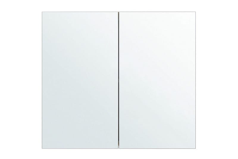 Badrumsskåp med spegel Navarra Vit, Silver, 80x14x70 cm - Vit, Silver, 80x14x70 cm - Förvaring - Badrumsförvaring - Spegelskåp