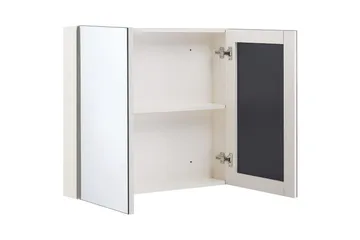 Badrumsskåp med spegel Navarra Vit, Silver, 80x14x70 cm - Vit, Silver, 80x14x70 cm - Förvaring - Badrumsförvaring - Spegelskåp