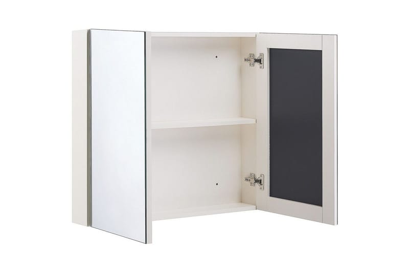 Badrumsskåp med spegel Navarra Vit, Silver, 80x14x70 cm - Vit, Silver, 80x14x70 cm - Förvaring - Badrumsförvaring - Spegelskåp