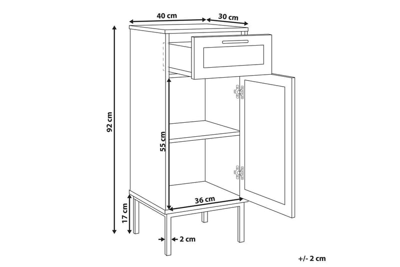 Badrumsskåp Rosell 40x36x92 cm - 40x36x92 cm - Förvaring - Badrumsförvaring - Väggskåp & högskåp