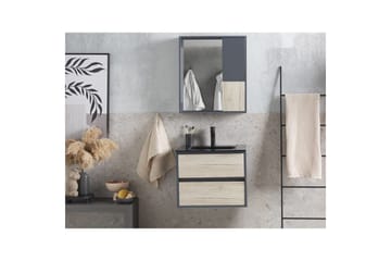 Badrumsskåp Teruel Grå, ljust trä, 60x48x70 cm - Grå, ljust trä, 60x48x70 cm - Förvaring - Badrumsförvaring - Väggskåp & högskåp