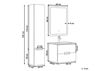 Badrumsskåp Tudela Vit - Vit - Förvaring - Badrumsförvaring - Väggskåp & högskåp