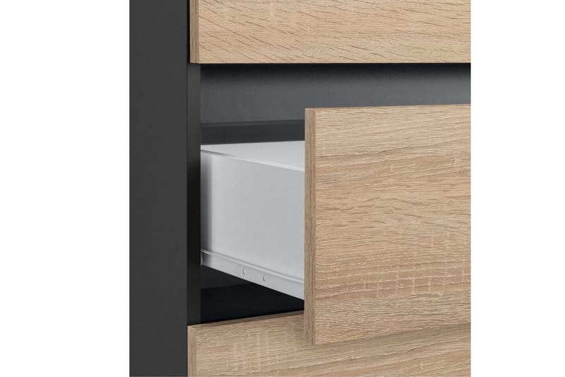 Badrumsskåp Wisla 76x35x98 cm, Antracit/Ek - 76x35x98 cm, Antracit/Ek - Förvaring - Badrumsförvaring - Väggskåp & högskåp