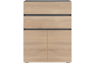 Badrumsskåp Wisla 76x35x98 cm, Antracit/Ek - 76x35x98 cm, Antracit/Ek - Förvaring - Badrumsförvaring - Väggskåp & högskåp