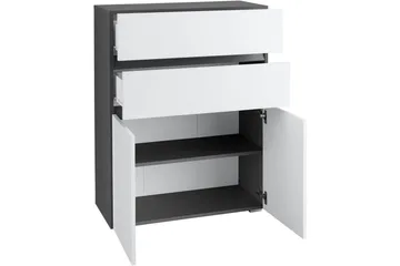 Badrumsskåp Wisla 76x35x98 cm, Antracit/Vit - 76x35x98 cm, Antracit/Vit - Förvaring - Badrumsförvaring - Väggskåp & högskåp