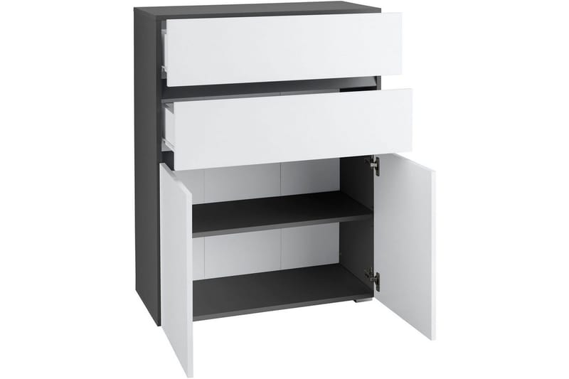 Badrumsskåp Wisla 76x35x98 cm, Antracit/Vit - 76x35x98 cm, Antracit/Vit - Förvaring - Badrumsförvaring - Väggskåp & högskåp