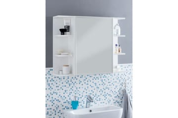 Badrumsskåp Wohnling Modern med spegeldörr tillverkad av vit spånskiva - Förvaring - Badrumsförvaring - Spegelskåp