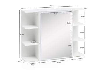Badrumsskåp Wohnling Modern med spegeldörr tillverkad av vit spånskiva - Förvaring - Badrumsförvaring - Spegelskåp