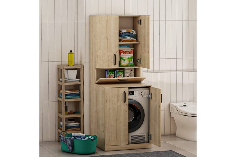 Badrumsskåp Palmira 70x90 cm Ljusbrun - Hanah Home - Förvaring - Badrumsförvaring - Badrumsskåp