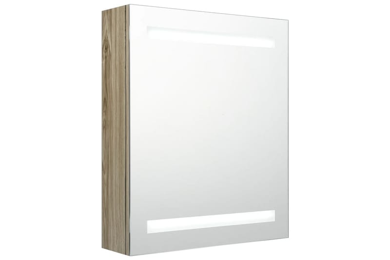 Badrumsspegel LED ek 50x14x60 cm - Brun - Spegelskåp