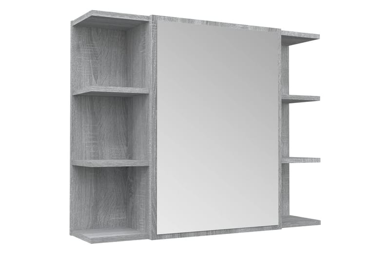 beBasic Spegelskåp för badrum Grå Sonoma 80x20,5x64 cm konstruerat trä - Grey - Spegelskåp