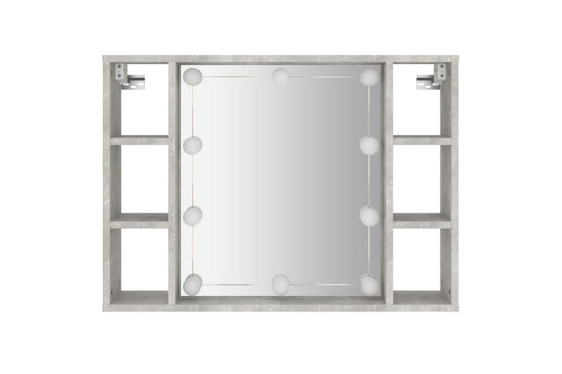 beBasic Spegelskåp med LED betonggrå 76x15x55 cm - Grey - Spegelskåp