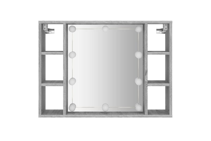 beBasic Spegelskåp med LED grå sonoma 76x15x55 cm - Grey - Spegelskåp