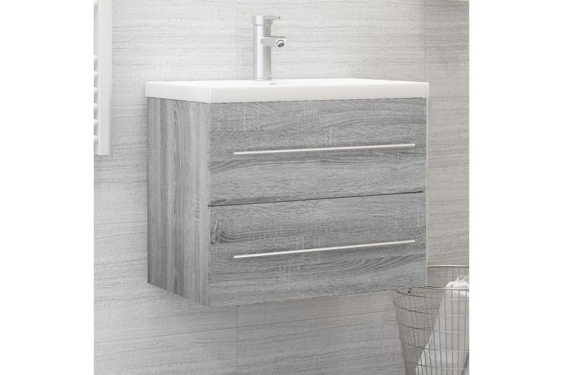 beBasic Tvättställsskåp grå sonoma 60x38,5x48 cm konstruerat trä - Grey - Badrumsskåp