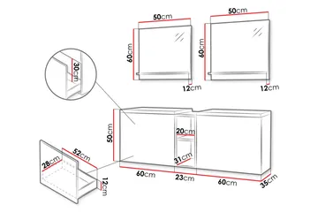Bubup Möbelset för Badrum - Förvaring - Badrumsförvaring - Kompletta möbelpaket badrum