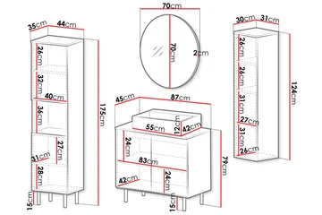 Casa Komplett möbelpaket - Beige - Förvaring - Badrumsförvaring - Kompletta möbelpaket badrum