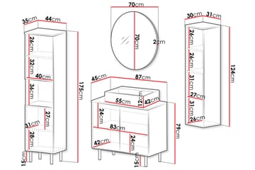 Casa Komplett möbelpaket - Beige - Förvaring - Badrumsförvaring - Kompletta möbelpaket badrum