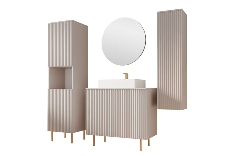 Casa Komplett möbelpaket - Beige - Förvaring - Badrumsförvaring - Kompletta möbelpaket badrum