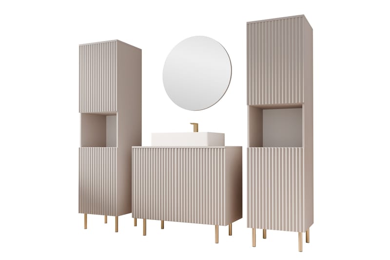 Casa Komplett möbelpaket - Beige - Förvaring - Badrumsförvaring - Kompletta möbelpaket badrum