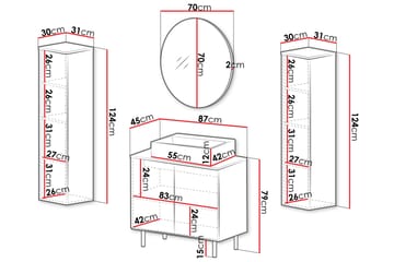 Casa Komplett möbelpaket - Svart - Förvaring - Badrumsförvaring - Kompletta möbelpaket badrum