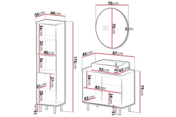 Casa Komplett möbelpaket - Svart - Förvaring - Badrumsförvaring - Kompletta möbelpaket badrum