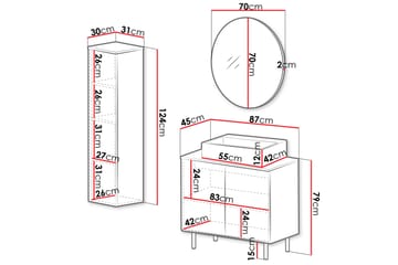 Casa Komplett möbelpaket - Svart - Förvaring - Badrumsförvaring - Kompletta möbelpaket badrum