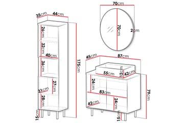 Casa Komplett möbelpaket - Svart - Förvaring - Badrumsförvaring - Kompletta möbelpaket badrum