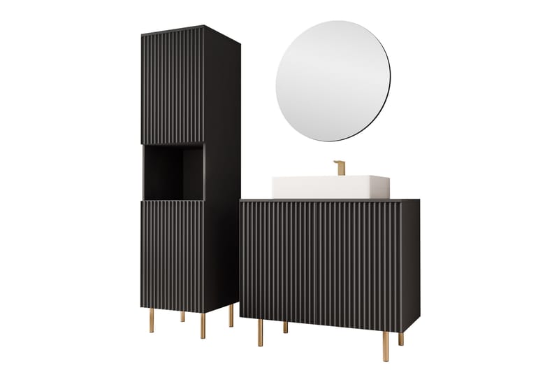 Casa Komplett möbelpaket - Svart - Förvaring - Badrumsförvaring - Kompletta möbelpaket badrum