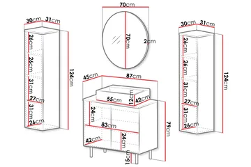 Casa Komplett möbelpaket - Vit - Förvaring - Badrumsförvaring - Kompletta möbelpaket badrum
