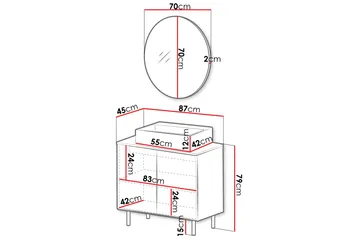 Casa Tvättställsskåp - Vit - Förvaring - Badrumsförvaring - Tvättställsskåp & kommod