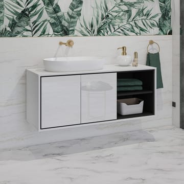 Diskbänkskåp Irvine 2 Dörrar - Vit Högglans, 120 cm - Förvaring - Badrumsförvaring - Väggskåp & högskåp